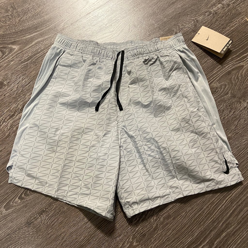 Nike Men’s Brief-Lined 7” Running Shorts Standard Fit Grey Size Dm1154-077 New